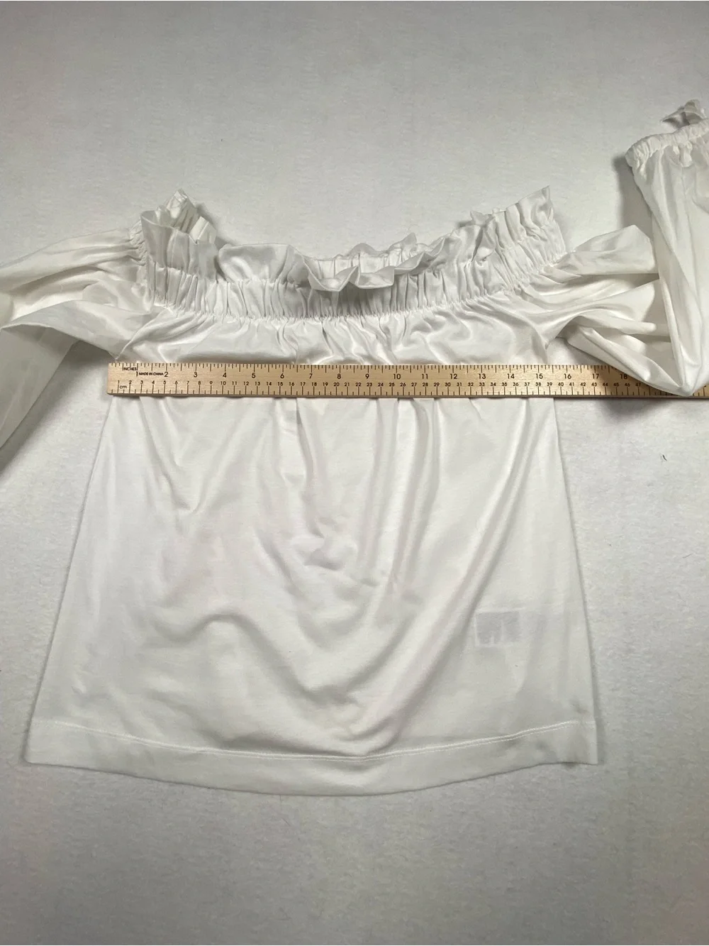 Banana‎ Republic Cotton White Off-Shoulder Ruffle Sleeve Top- XSmall, Summer